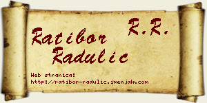 Ratibor Radulić vizit kartica